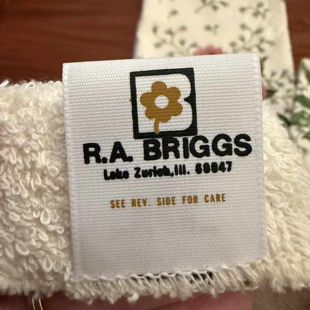 R.A. Briggs Vintage Rose Towel Set – 3 Pc Bath Hand Washcloth – 1987 USA NOS